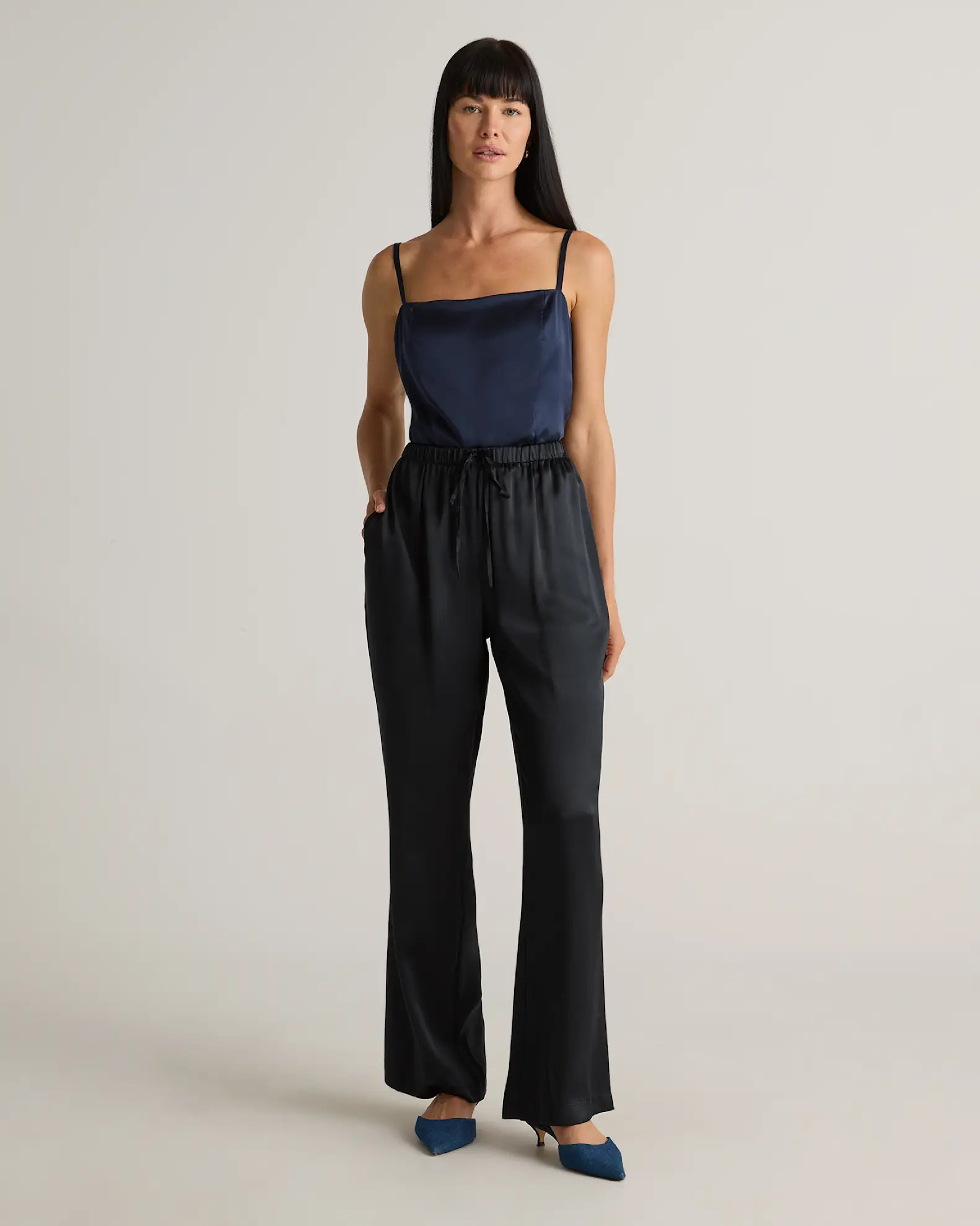100% Washable Silk Drawstring Wide Leg Pants | Quince