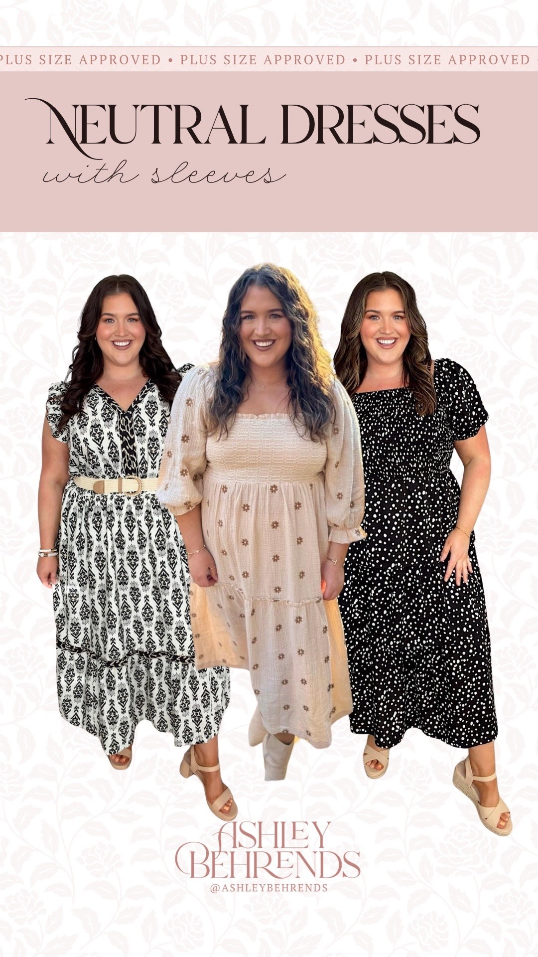 These dresses are a must for my plus size girls who do not want to show off their arms. These are such flattering cuts and the prints are adorable 🖤🤍💐. I love how confident I feel in these and that they hide imperfections. 
Spring plus size dress inspo 

#LTKPlusSize #LTKSeasonal