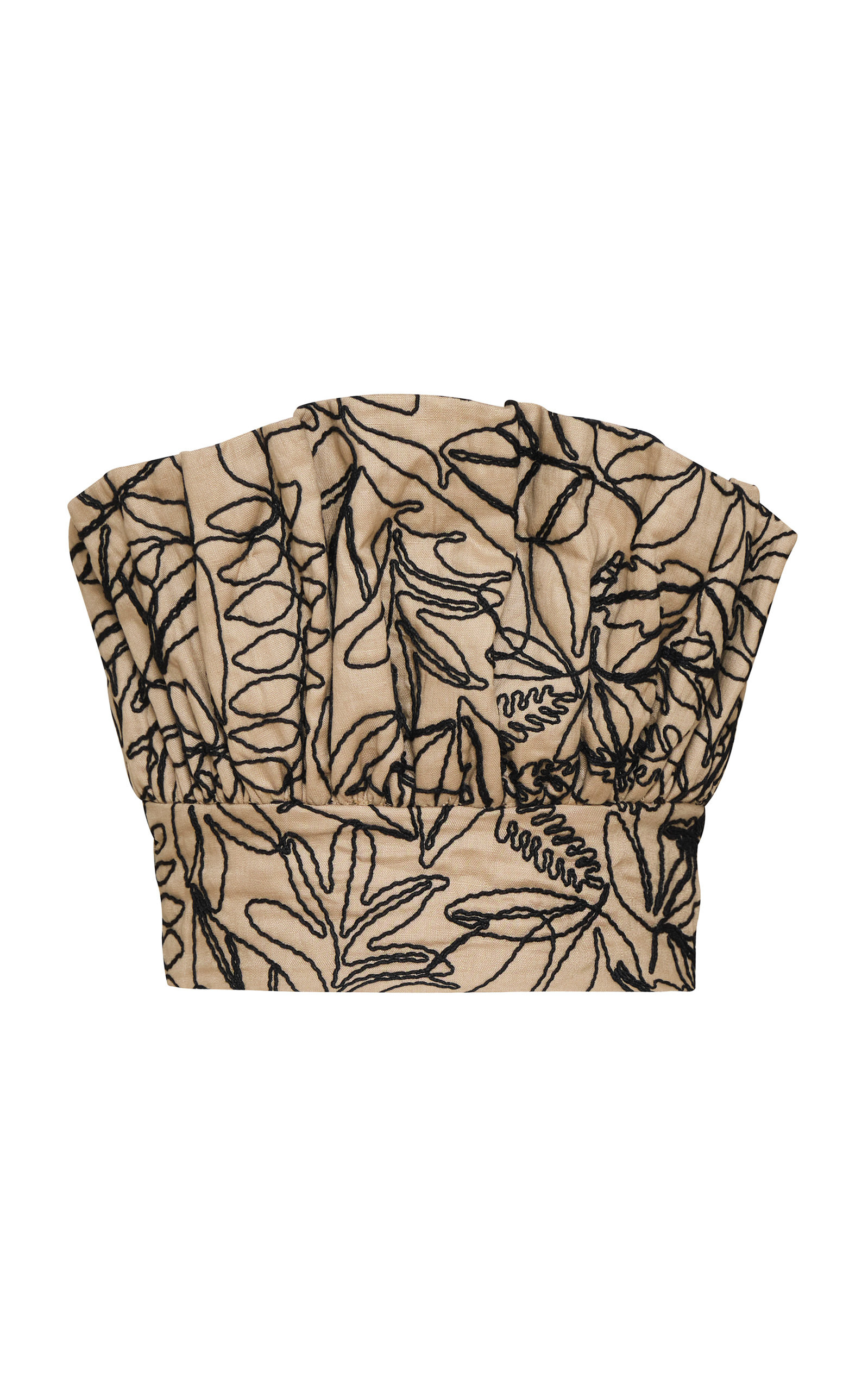 Flor De Mayo Embroidered Linen Cropped Top | Moda Operandi (Global)