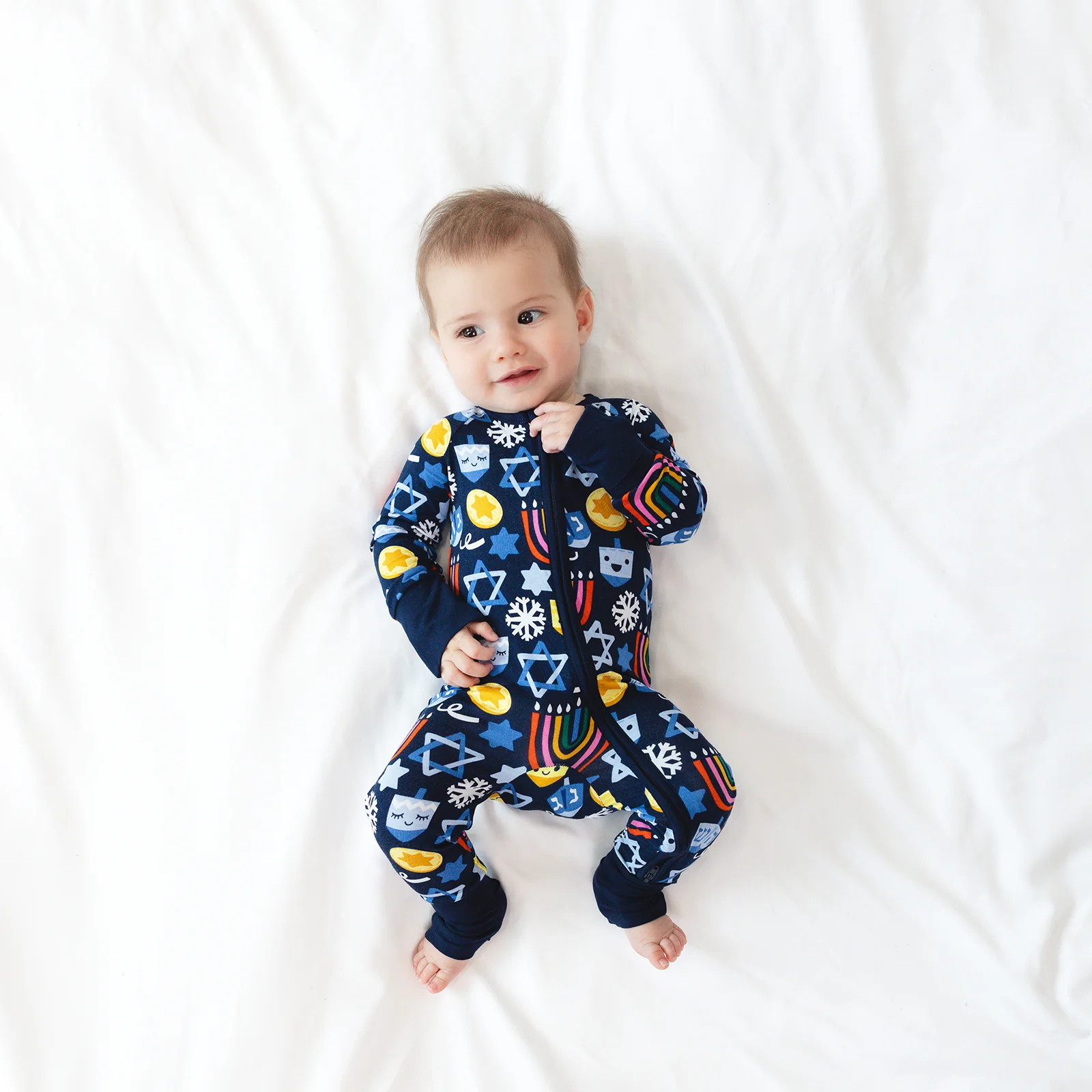Playful Dreidels Two-Piece Long Sleeve Pajama Set | Little Sleepies