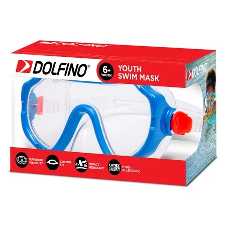 Dolfino Youth Latex Free Swim Mask Goggle for Children 6+, Blue | Walmart (US)