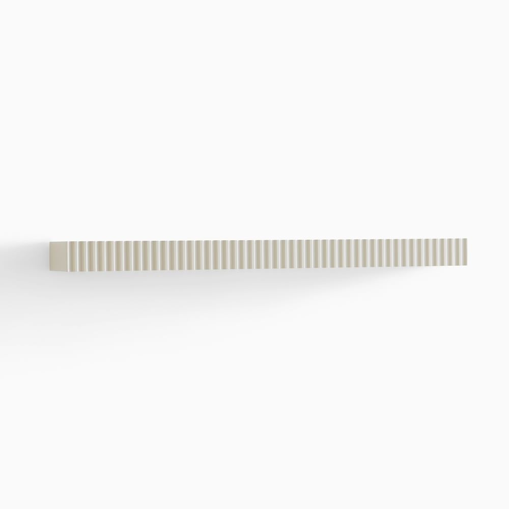 Quinn 3' Groove Shelves, Lacquer, Haze, Antique Brass | West Elm (US)