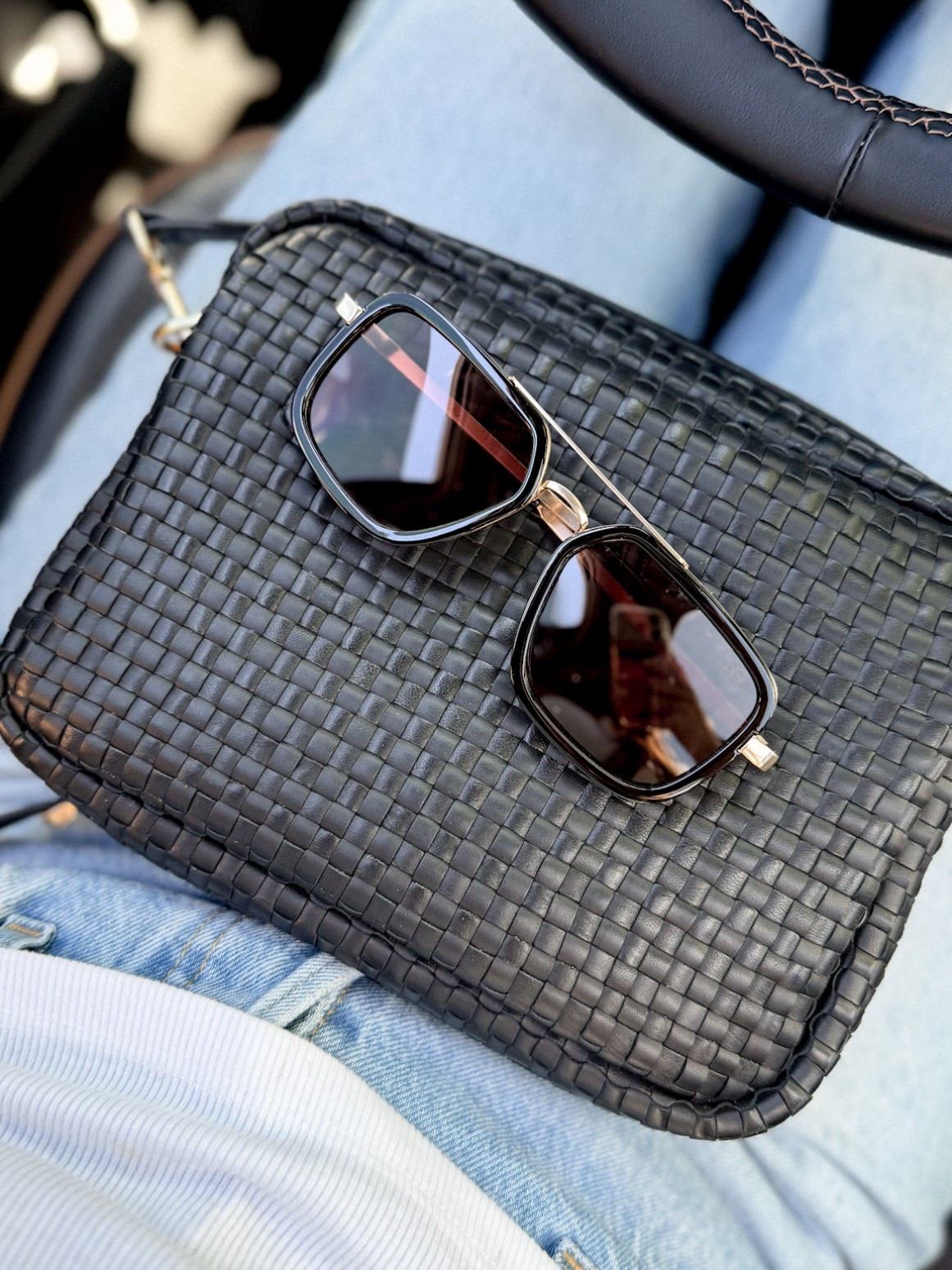 New Sonny’s I’m wearing on repeat! Super affordable only $25 and they actually fit under baseball cap! I also have them in green and wear them all the time too   I’ve been wearing this woven bag for months. It’s a great Claire V dupe from Quince quality is 10/10! 

Free People, Quince, Sonny’s, sunglasses, aviators, OOTD, spring, Summer, gifts for her, gift, guide, baseball mom, handbag, purse, bag, Crossbody ￼

#LTKootd #LTKmomlife #LTKSeasonal