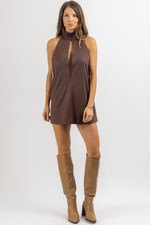 SERENA BROWN SUEDE DRESS | L'ABEYE