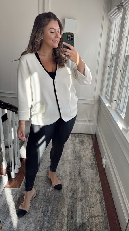 Brunch outfit! Would be a great, comfy Thanksgiving outfit. Wearing size XL in both leggings and sweater. Use code CARALYN10 at checkout with Spanx! 

#LTKSeasonal #LTKplussize #LTKHoliday