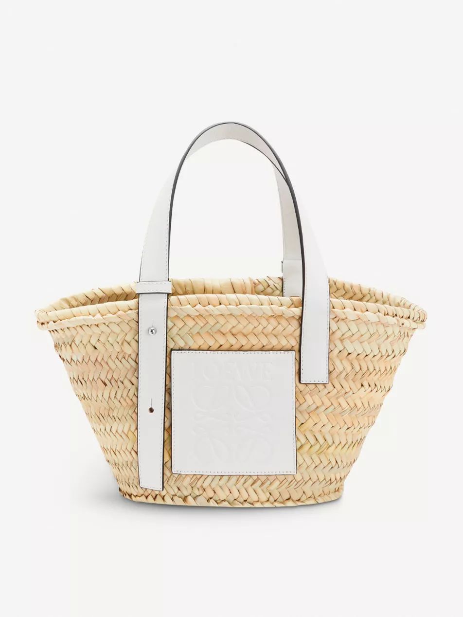 Basket raffia and leather tote bag | Selfridges