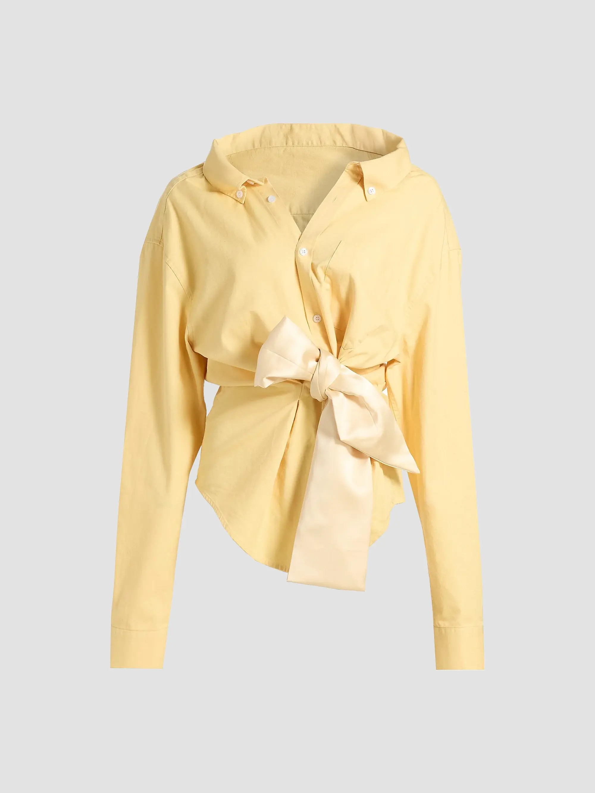 Satin-Knotted Cotton Oxford Shirt | Saks Fifth Avenue
