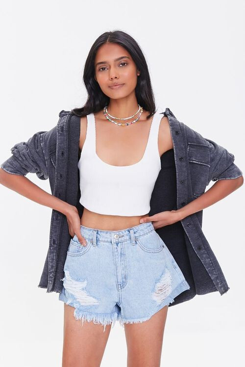 French Terry Dolphin-Hem Shacket | Forever 21 (US)