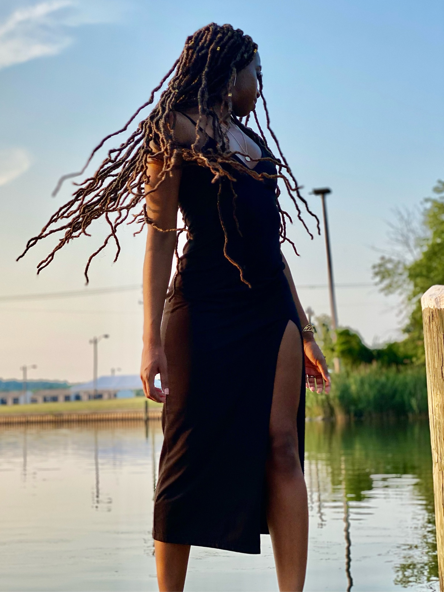 Perfect For Spring Or Summer, simple staple black dress, V Neck Split Thigh Cami Dress

Size - Small 

#LTKfindsunder50 #LTKstyletip #LTKSeasonal