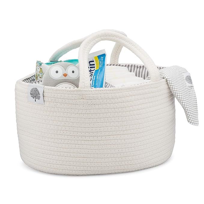 Parker Baby Rope Diaper Caddy Organizer - Nursery Storage Bin and Car Organizer for Diapers and B... | Amazon (US)