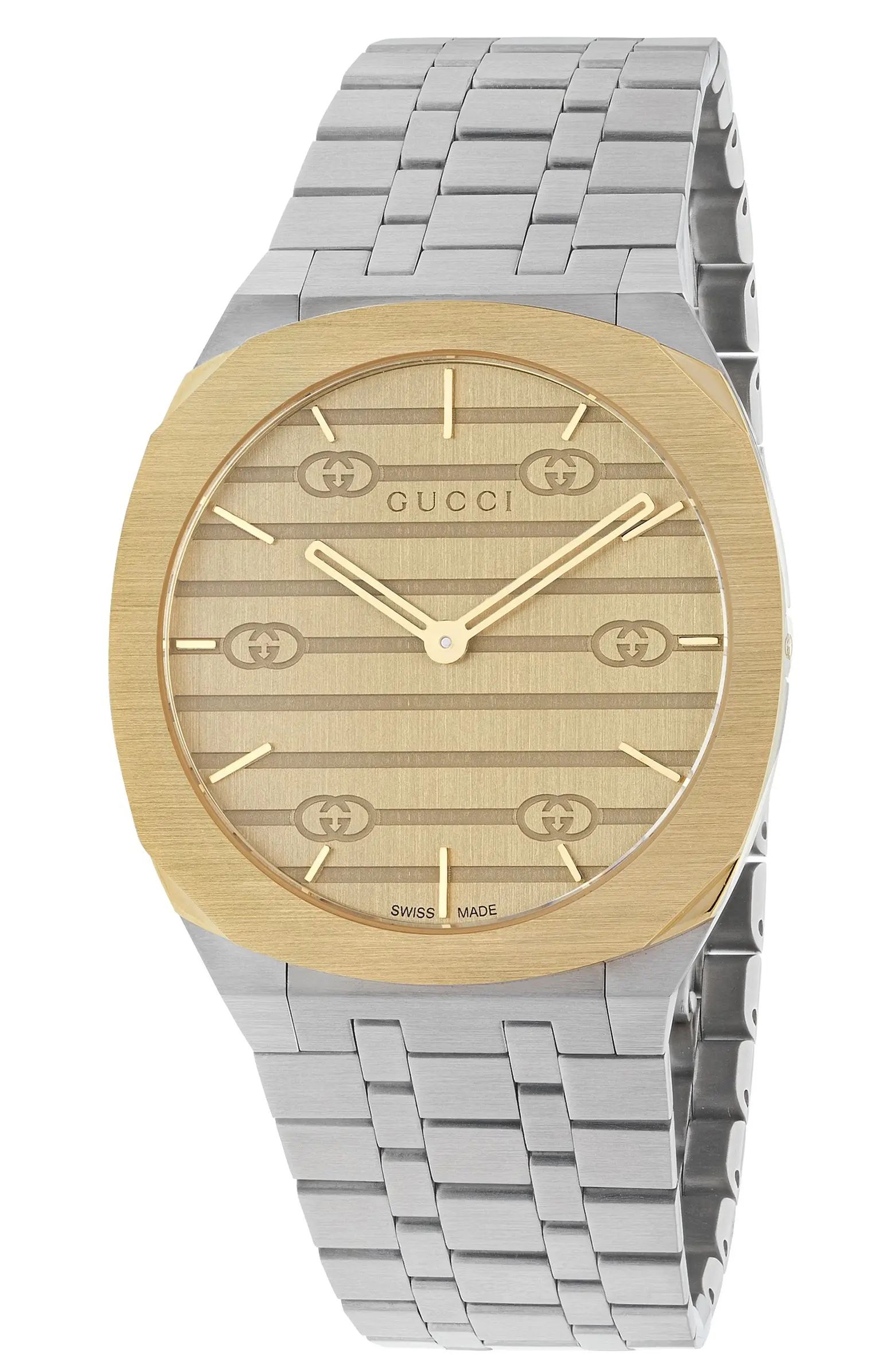 Gucci 25H Two-Tone Stainless Steel Bracelet Watch, 38mm | Nordstrom | Nordstrom