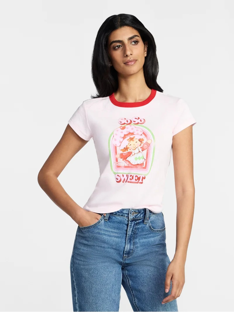 Strawberry Shortcake Women's So So Sweet Graphic Ringer Tee, Sizes XXS-XXL | Walmart (US)