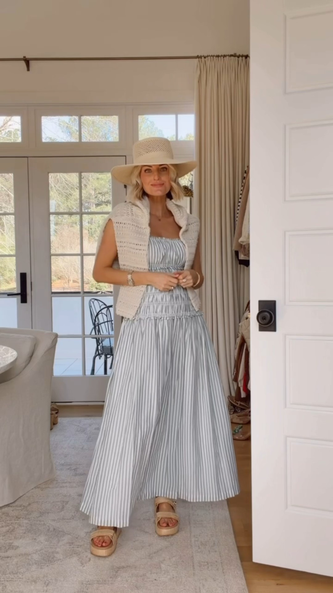 This sage green striped dress is so pretty! I love how it cinches around the waist - it’s super flattering! Wearing a S!

Loverly Grey, Abercrombie, summer dress, masters outfit, golf tournament outfit inspo, spring dress, spring outfit 

#LTKSeasonal