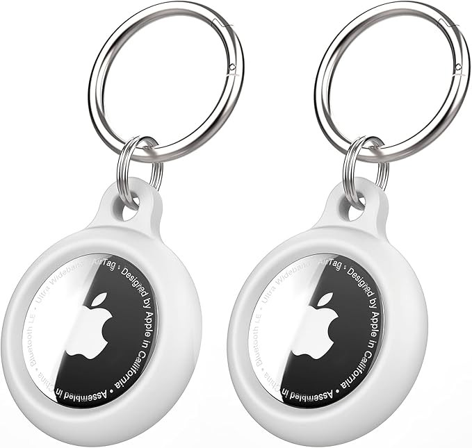 [2PCS] Air Tag Keychain, ICARERSPACE Apple AirTag Holder with Airtag Key Ring Designed for Apple ... | Amazon (US)