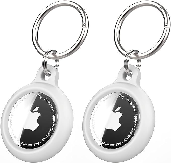 [2PCS] Air Tag Keychain, ICARERSPACE Apple AirTag Holder with Airtag Key Ring Designed for Apple ... | Amazon (US)