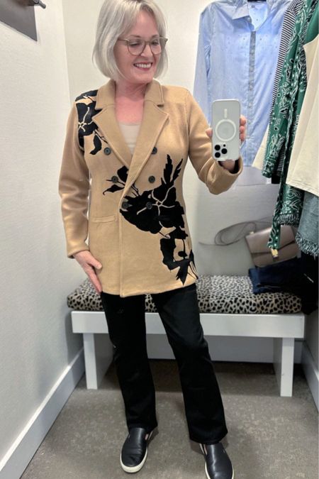 How gorgeous is this Chico's cardigan? It fits beautifully and the asymmetrical print makes this a pretty unique looking piece in a classic color combination. I've paired it with the Girlfriend jeans that come in both petite and regular sizes. 

#chicos #chicosfashion #fashion #winteroutfit #winterfashion #fashionover50 #fashionover60 #cardigan #Winter

#LTKSeasonal #LTKstyletip #LTKover40