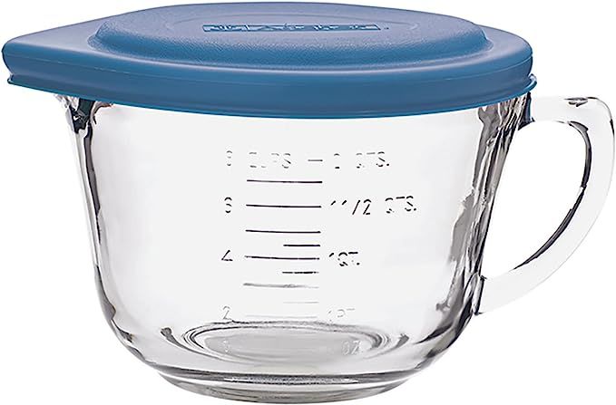Anchor Hocking Batter Bowl, 2 Quart Glass Mixing Bowl with Blue Lid | Amazon (US)