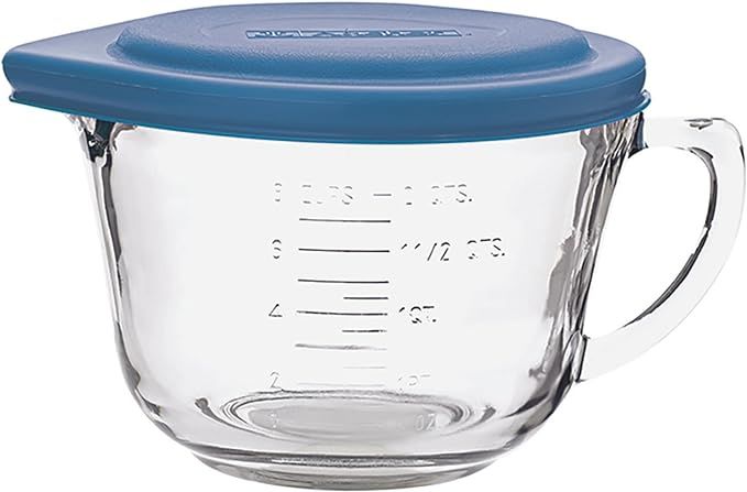 Anchor Hocking Batter Bowl, 2 Quart Glass Mixing Bowl with Blue Lid | Amazon (US)
