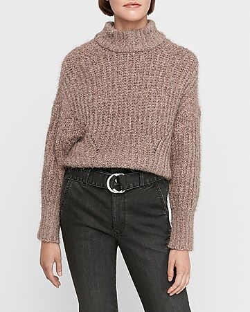cozy stitched mock neck cropped sweater | Express