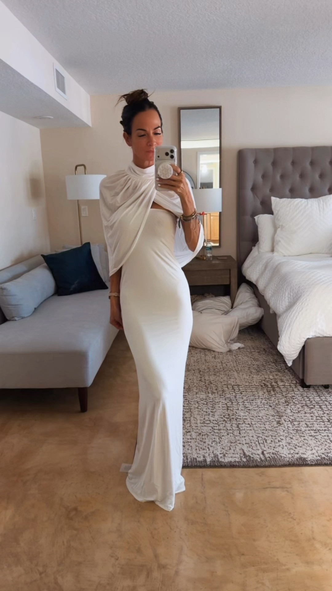 I have a weakness for a good white dress… and this one knew exactly what it was doing. 🤍✨

The fit. The draping. The dramatic cape detail. The way it makes me feel like I should be sipping champagne on a yacht somewhere instead of standing in my bedroom. 😏

This is the kind of dress that doesn’t need much. Just add confidence, a great tan, and somewhere fabulous to go.

And yes… she’s coming with me for birthday week. 🤍🥂

#NicoleColeeStyle #WhiteDress #ResortStyle #VacationStyle #Over40Fashion

#LTKootd #LTKgrwm #LTKdayinmylife