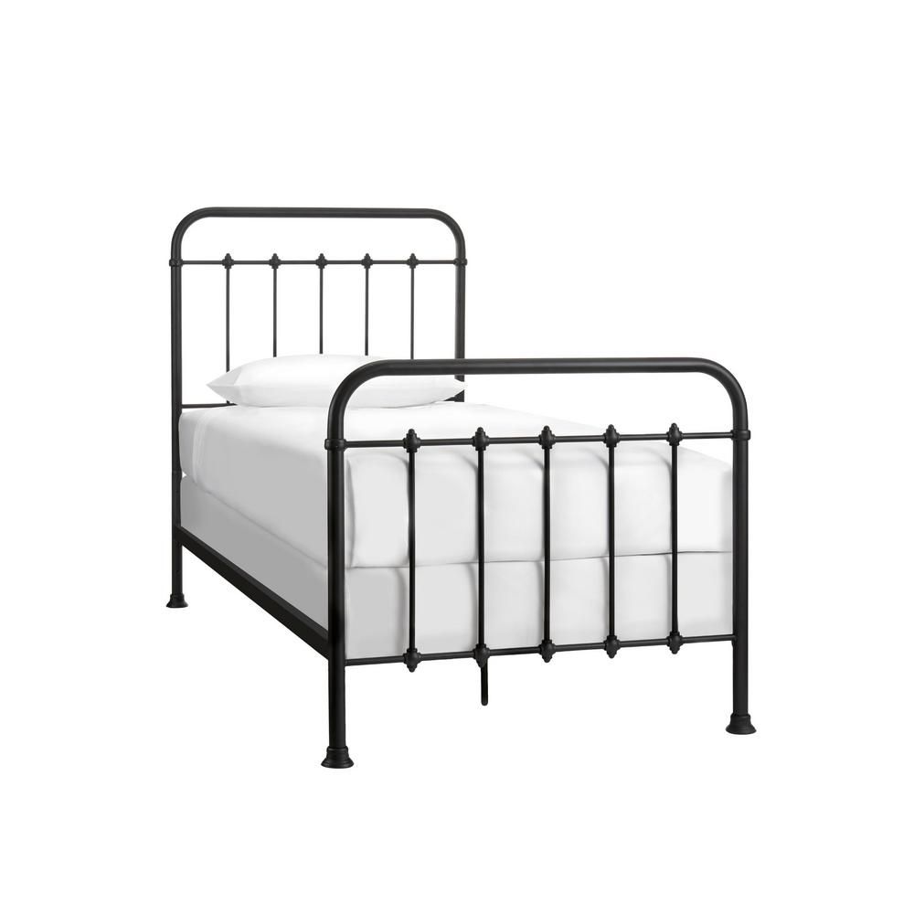 StyleWell Dorley Farmhouse Black Metal Twin XL Bed (42.91 in W. X 53.54 in H.) BD8041B - The Home... | The Home Depot