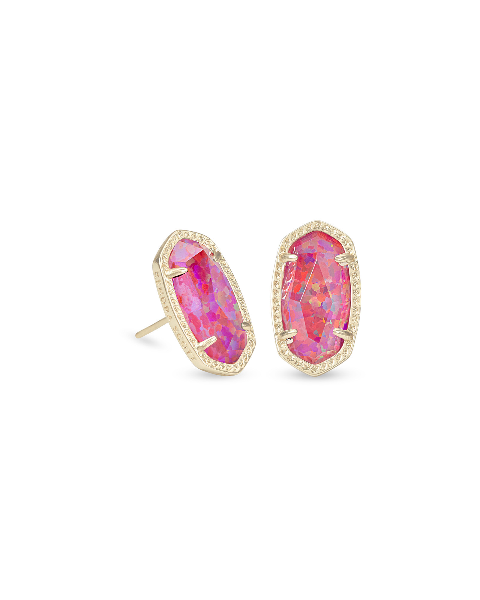 Ellie Gold Stud Earrings in Berry Kyocera Opal Illusion | Kendra Scott