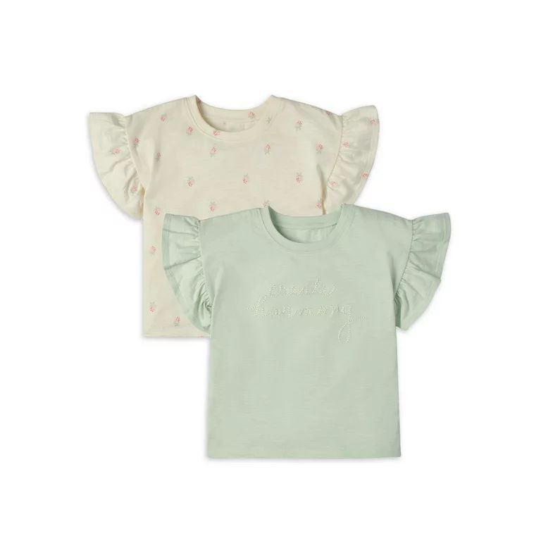 Modern Moments by Gerber Toddler Girl Ruffled Top, 2-Pack, Sizes 12M-5T | Walmart (US)