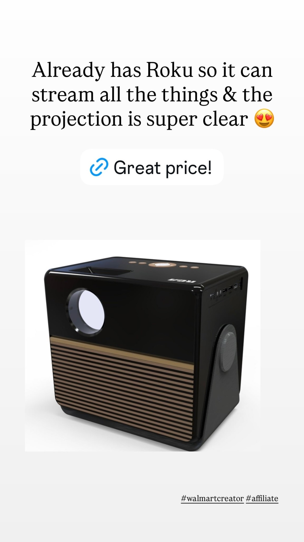 Already has Roku so it can stream all the things & the projection is super clear 😍 #walmartcreator 

#LTKHome #LTKSaleAlert #LTKmomlife