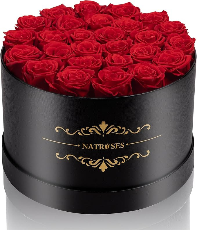 NATROSES 27 Piece Forever Preserved Roses in a Box, Preserved Flowers for Delivery Birthday, Flow... | Amazon (US)