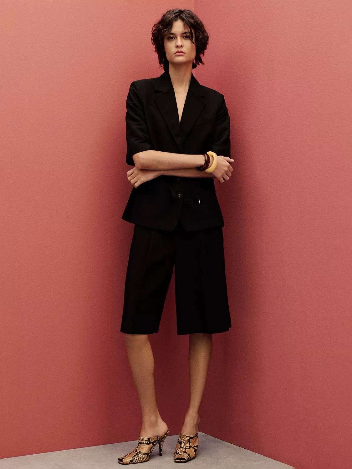 Mango Argelia Tailored Bermuda Shorts, Black | John Lewis (UK)