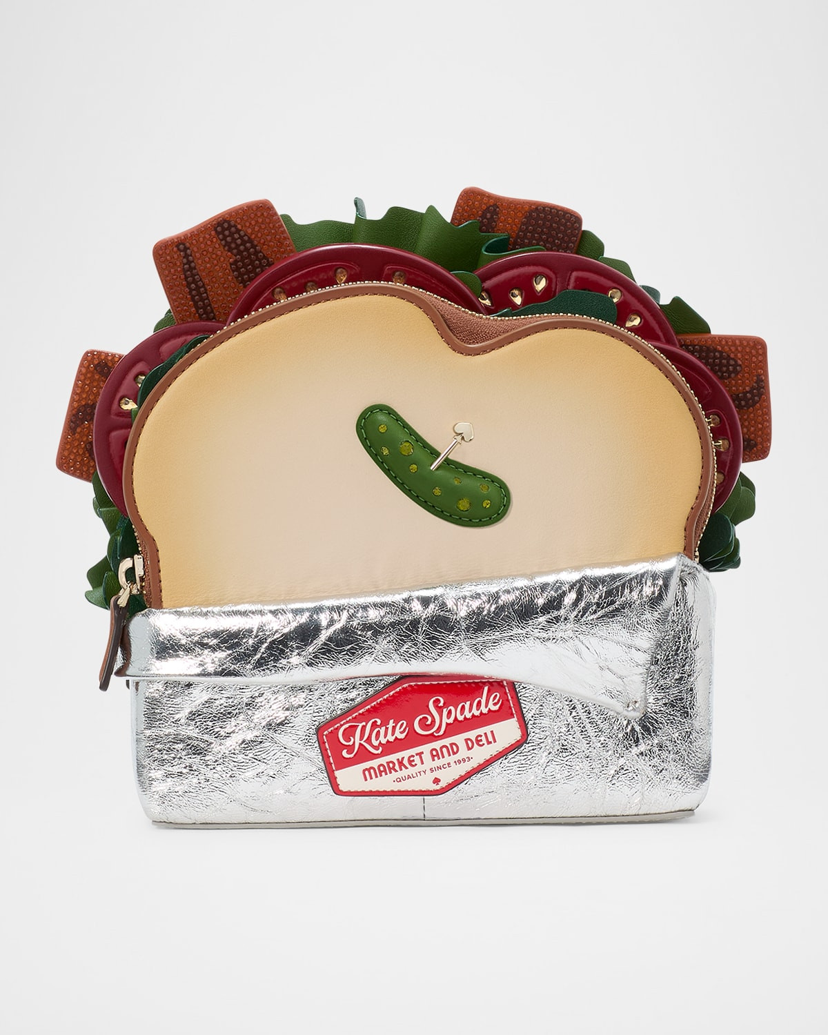 glamwich embellished leather sandwich crossbody bag | Neiman Marcus