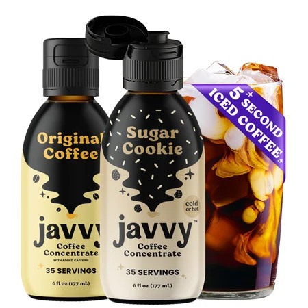 Javvy Coffee Concentrate Bundle - Cold Brew Coffee, Perfect for Instant Iced Coffee, Cold Brewed Coffee and Hot Coffee -Original & Sugar Cookie | Walmart (US)