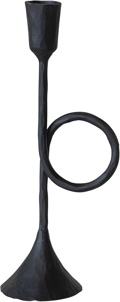 Creative Co-Op Hand-Forged Cast Metal Taper Candleholder with Handle, Black | Amazon (US)