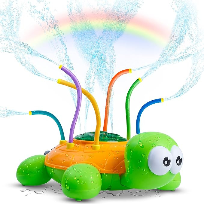 Chuchik Water Sprinkler for Kids, Toddler Outdoor Toys - Backyard Spinning Turtle Kids Sprinkler ... | Amazon (US)
