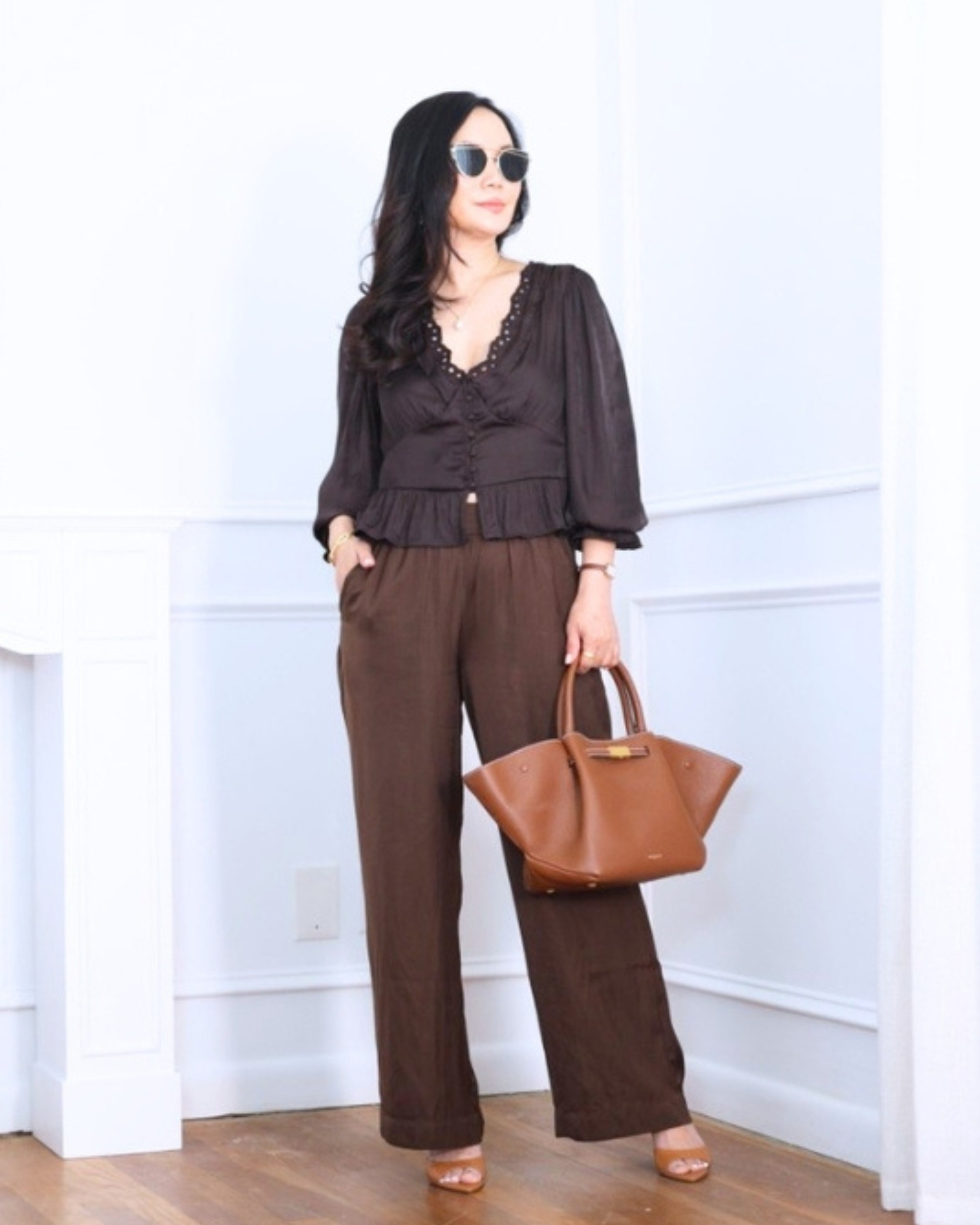 Eyelet top from GAP paired with pull-on pants from LOFT — soft, easy, and effortlessly polished for everyday comfort with a feminine touch. I'm 5'2, wearing size S. 

 #LTKootd #LTKOver40 #LTKPetite