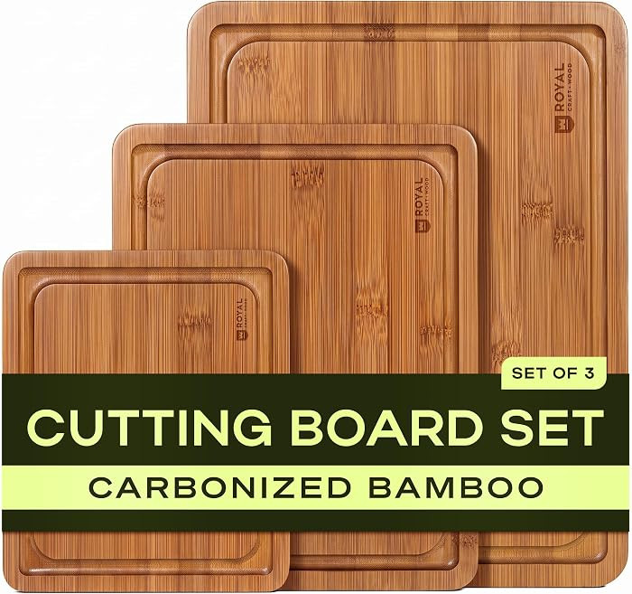 ROYAL CRAFT WOOD Wooden Cutting Boards for Kitchen Meal Prep & Serving - Bamboo Non Toxic Cutting... | Amazon (US)