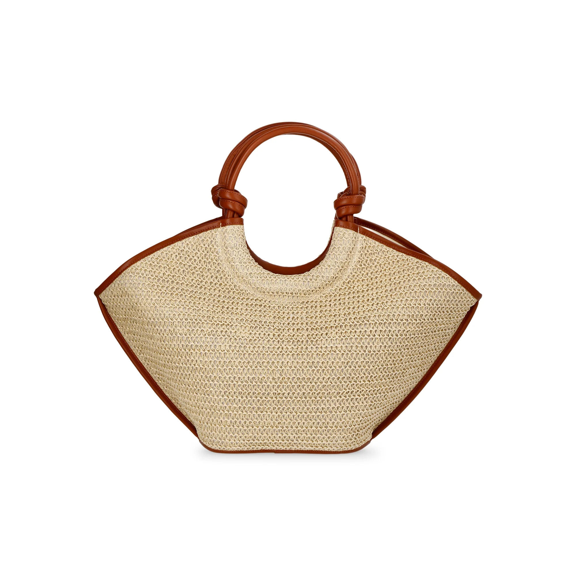 Time and Tru Women's Knot Handle Tote Handbag, Natural | Walmart (US)