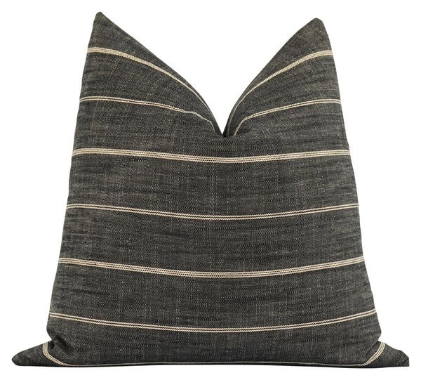 Fritz Peppercorn Rustic Woven Stripe Pillow | Land of Pillows