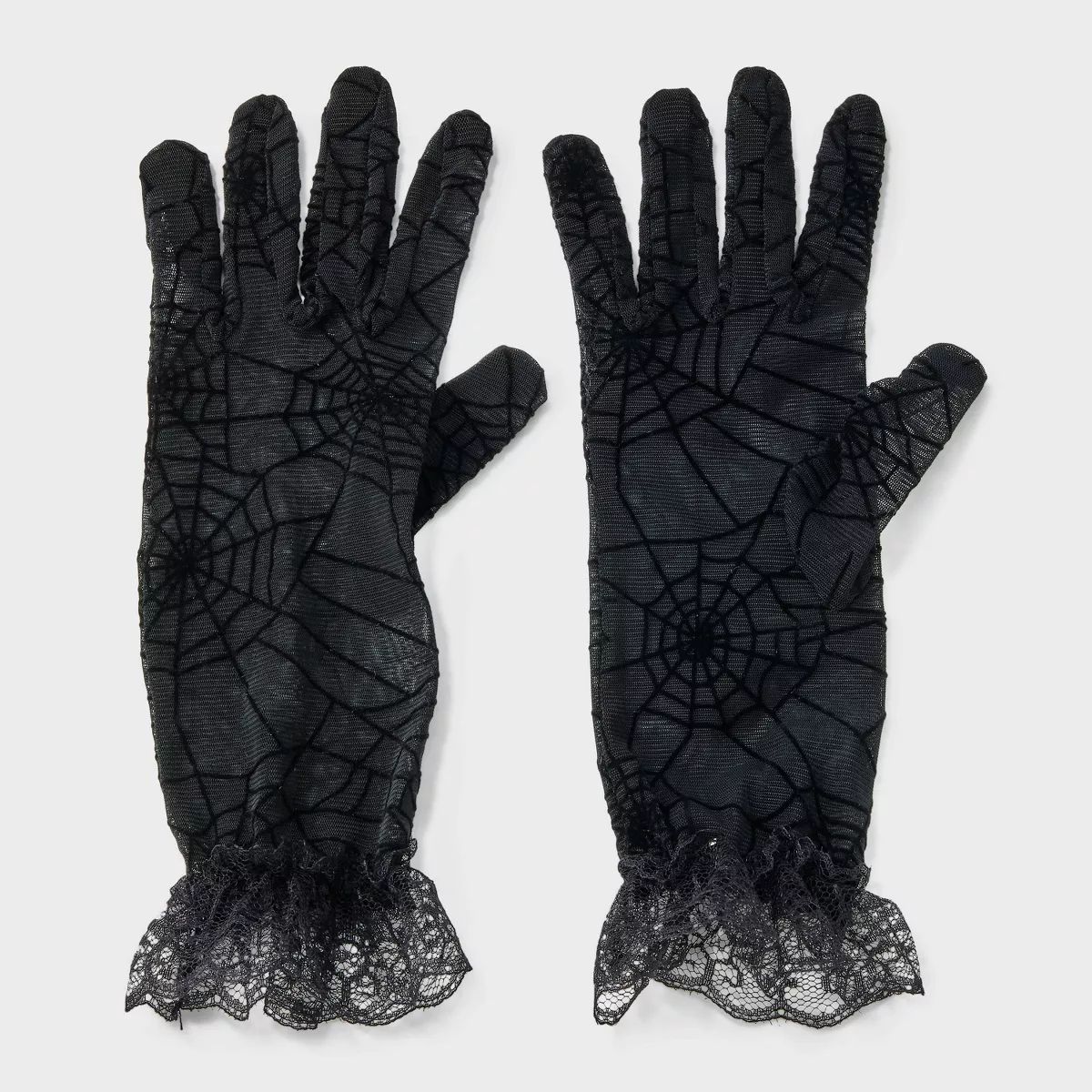 Halloween Spider Lace Gloves with Fringe - Black | Target