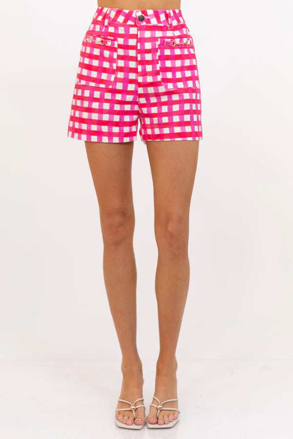 Moment Of Peace Pink Gingham Shorts | The Mint Julep Boutique