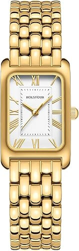 Watches for Women Vintage Bracelet Roman Dial Rectangular Case Gold Watch Waterproof with Tools | Amazon (US)