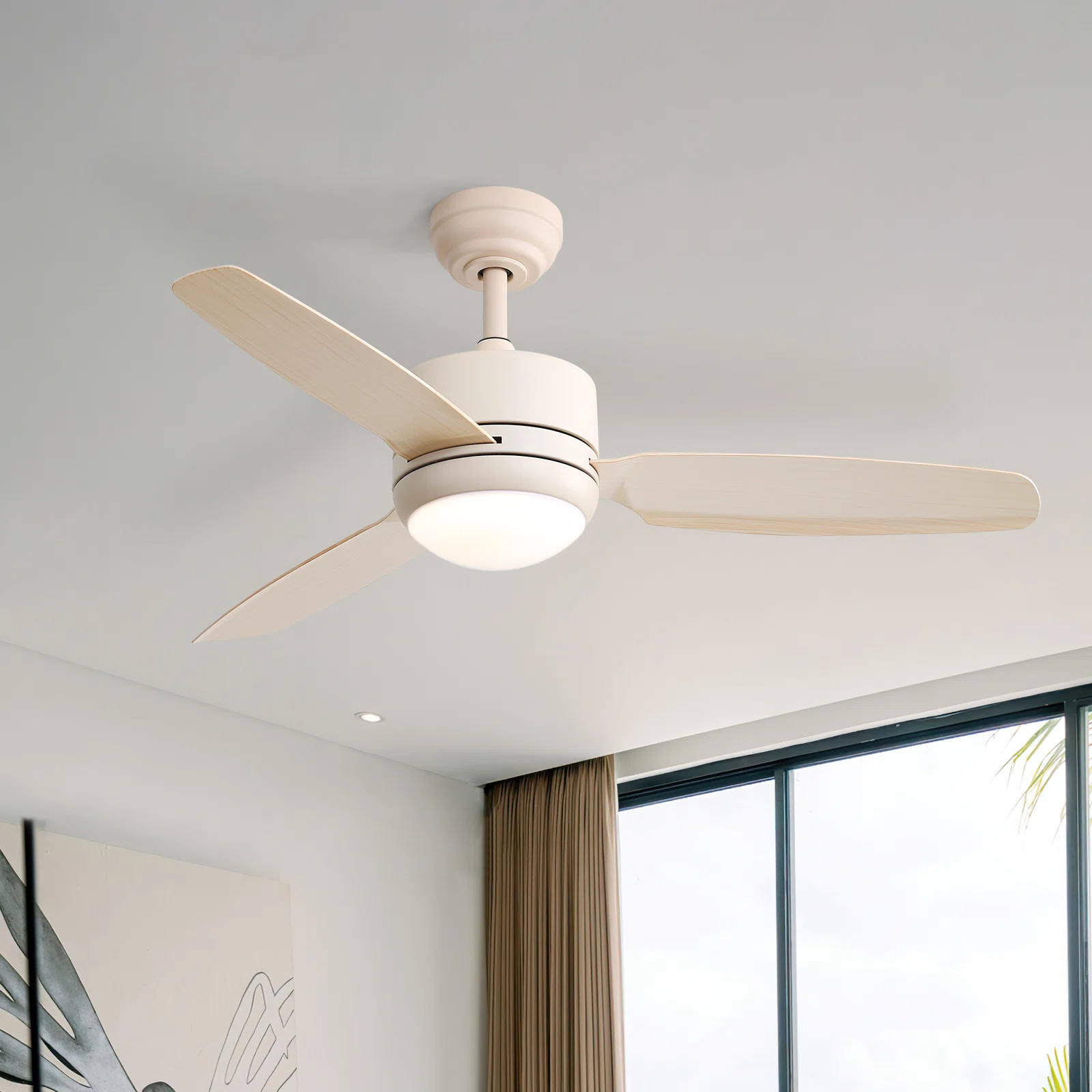 Ladontay 3-ABS Blade Modern Ceiling Fan with LED Light and Remote Control | Wayfair North America
