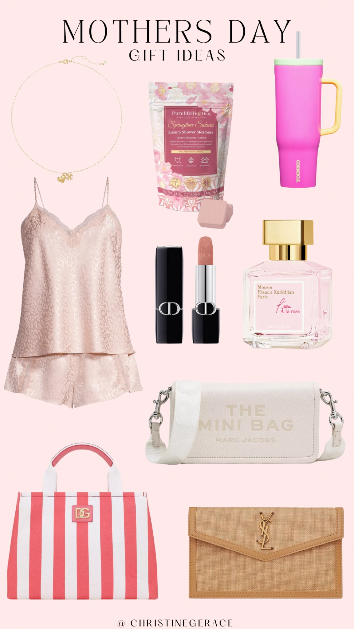 Mother’s Day gift guide ideas: 

18 karat gold, plated and crystal charm, necklace, springtime, Sakura, luxury, shower, steamers, satin and lace, short set cruiser, travel, cup, clutch purse, the leather, mini bag, rogue Dior lipstick, Maison Francis kurkdjian rose perfume, dolce, and Gabbana striped canvas top handle bag

@christinegerace_ 💕💕

#LTKItBag #LTKBeauty #LTKGiftGuide