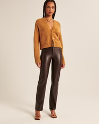 Women's Vegan Leather 90s Straight Pants | Women's Bottoms | Abercrombie.com | Abercrombie & Fitch (US)