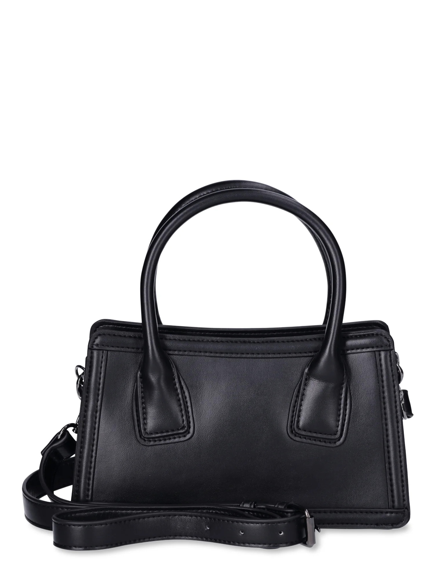 No Boundaries Women's Top Handle Handbag with Two Shoulder Straps, Black - Walmart.com | Walmart (US)