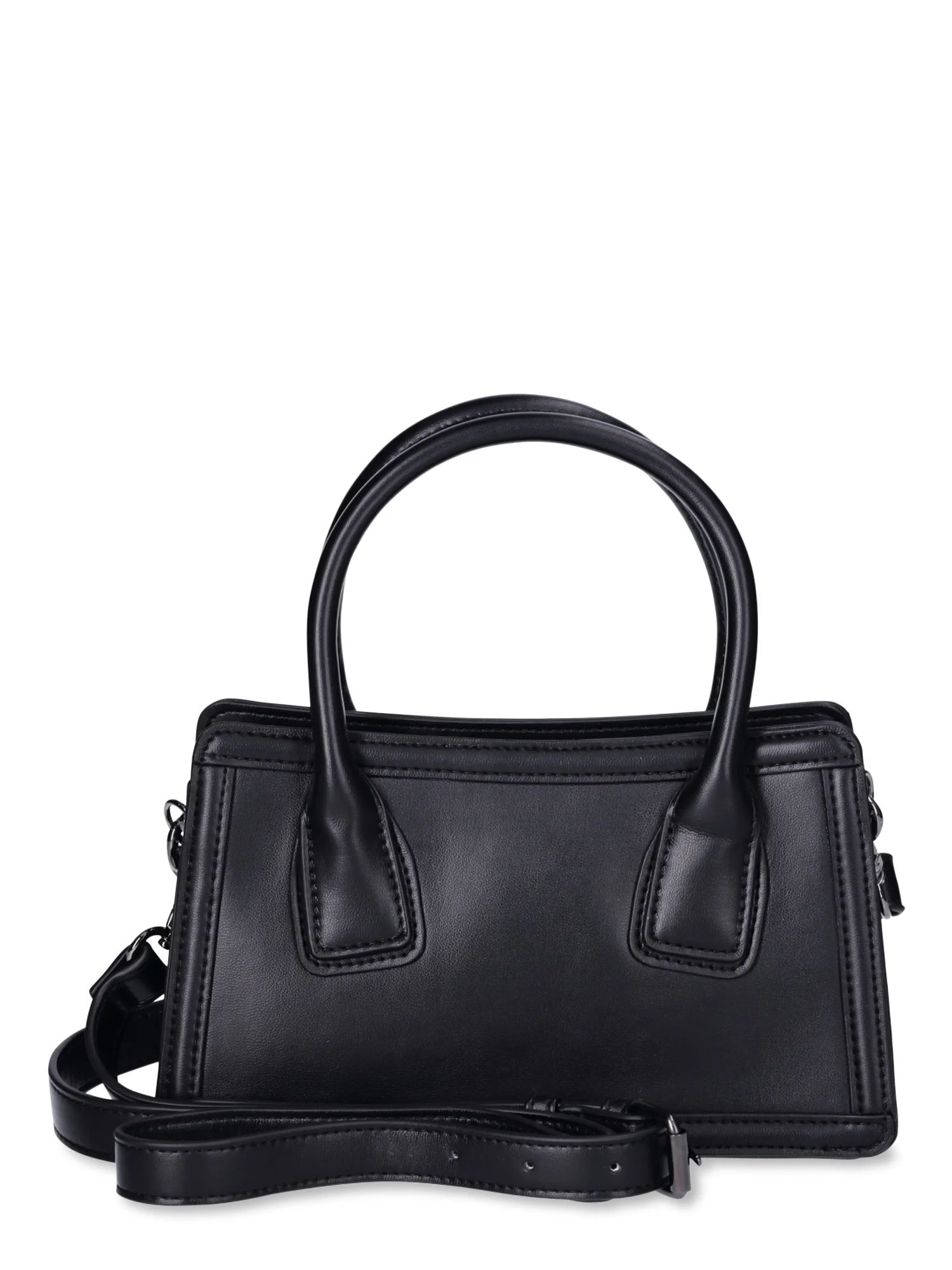 No Boundaries Women's Top Handle Handbag with Two Shoulder Straps, Black | Walmart (US)