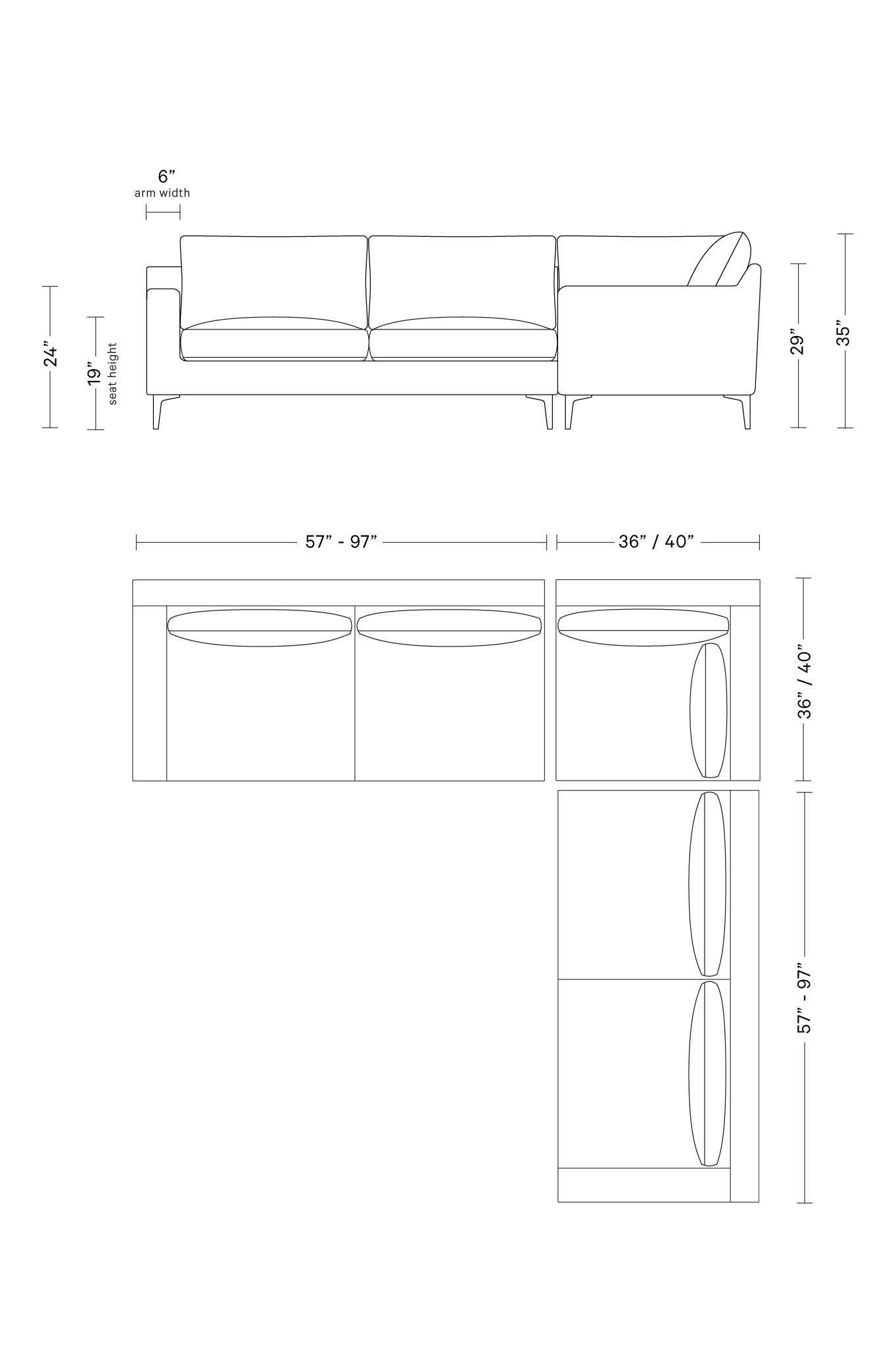 Sloan Slipcovered Corner 4-Seat Sectional Sofa | Interior Define