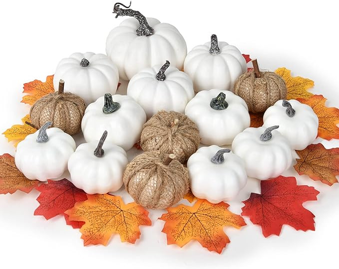 DearHouse 65Pcs Artificial Pumpkins Maple Harvest Fall Decoration Clearance, 15Pcs Fall Pumpkins ... | Amazon (US)