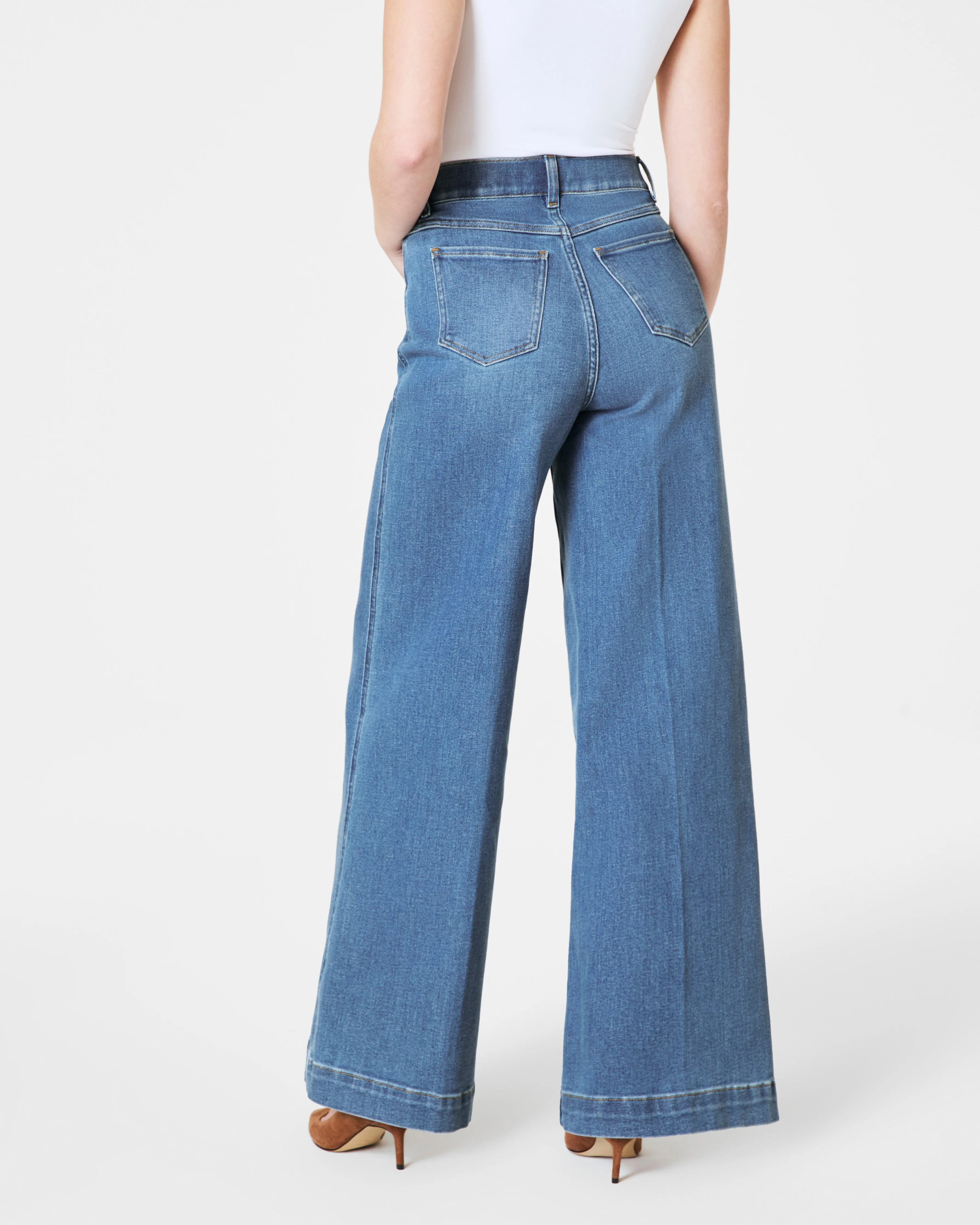 SPANXshape™ EveryWear Wide Leg Jeans, Stonewashed Blue | Spanx