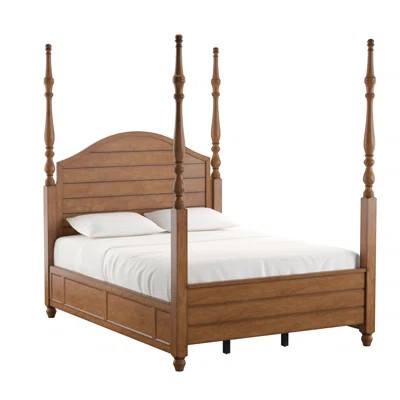 Joplin Four Poster Bed Color: Oak, Size: Queen | Wayfair North America